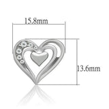 Rhodium White Metal Earrings with Top Grade Crystal  in Clear