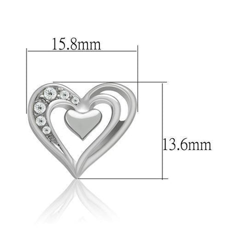 Rhodium White Metal Earrings with Top Grade Crystal  in Clear
