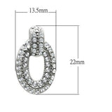 Rhodium White Metal Earrings with Top Grade Crystal  in Clear