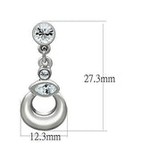 Rhodium White Metal Earrings with Top Grade Crystal  in Clear