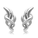 Rhodium White Metal Earrings with No Stone