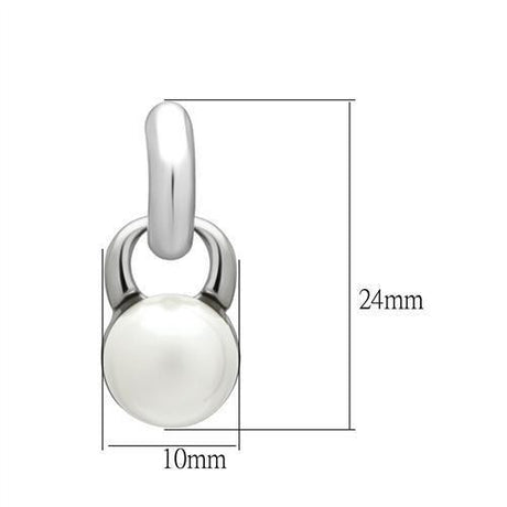 Rhodium White Metal Earrings with Top Grade Crystal  in White