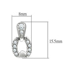 Rhodium White Metal Earrings with Top Grade Crystal  in Clear