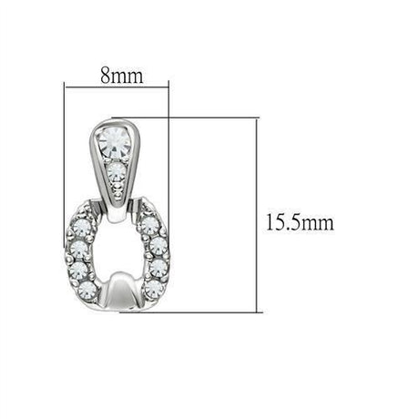 Rhodium White Metal Earrings with Top Grade Crystal  in Clear