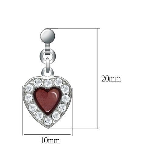 Rhodium White Metal Earrings with Top Grade Crystal  in Clear