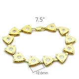 Matte Gold & Gold Brass Bracelet with AAA Grade CZ  in Clear