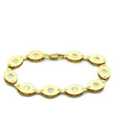 Matte Gold & Gold Brass Bracelet with AAA Grade CZ  in Clear