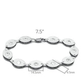 Matte Rhodium & Rhodium Brass Bracelet with AAA Grade CZ  in Clear