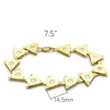 Matte Gold & Gold Brass Bracelet with AAA Grade CZ  in Clear