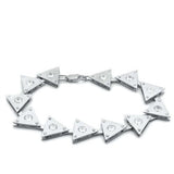 Matte Rhodium & Rhodium Brass Bracelet with AAA Grade CZ  in Clear