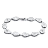 Matte Rhodium & Rhodium Brass Bracelet with AAA Grade CZ  in Clear