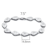 Matte Rhodium & Rhodium Brass Bracelet with AAA Grade CZ  in Clear