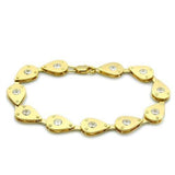 Matte Gold & Gold Brass Bracelet with AAA Grade CZ  in Clear