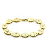 Matte Gold & Gold Brass Bracelet with AAA Grade CZ  in Clear