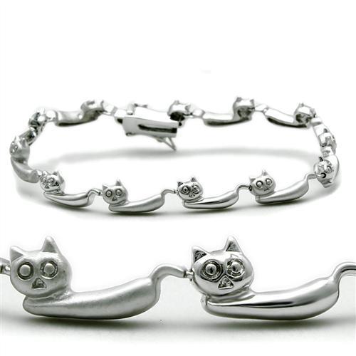 Matte Rhodium & Rhodium Brass Bracelet with No Stone