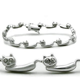 Matte Rhodium & Rhodium Brass Bracelet with No Stone