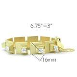 Matte Gold Brass Bracelet with Top Grade Crystal  in Clear