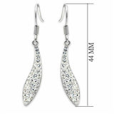Rhodium Brass Earrings with Top Grade Crystal  in Clear