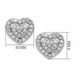 Rhodium Brass Earrings with AAA Grade CZ  in Clear