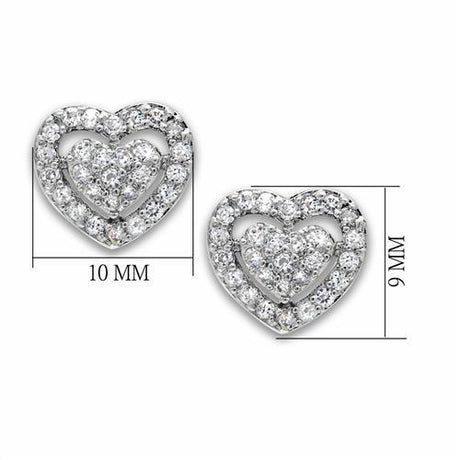 Rhodium Brass Earrings with AAA Grade CZ  in Clear