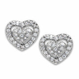 Rhodium Brass Earrings with AAA Grade CZ  in Clear
