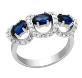 Rhodium Brass Ring with Synthetic Synthetic Glass in Montana