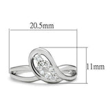 Rhodium Brass Ring with AAA Grade CZ  in Clear