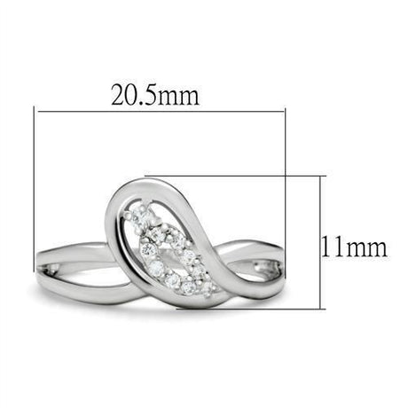 Rhodium Brass Ring with AAA Grade CZ  in Clear