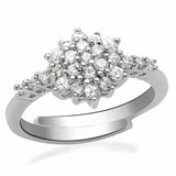 Rhodium Brass Ring with AAA Grade CZ  in Clear
