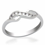 Rhodium Brass Ring with AAA Grade CZ  in Clear