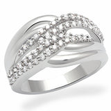Rhodium Brass Ring with AAA Grade CZ  in Clear