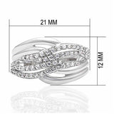Rhodium Brass Ring with AAA Grade CZ  in Clear