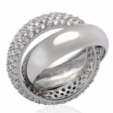 Rhodium Brass Ring with AAA Grade CZ  in Clear