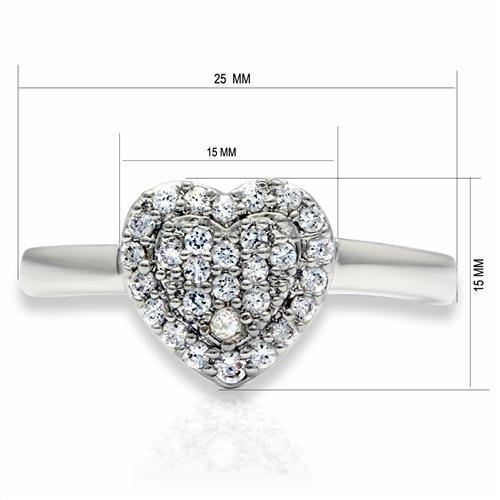 Rhodium Brass Ring with AAA Grade CZ  in Clear