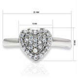 Rhodium Brass Ring with AAA Grade CZ  in Clear