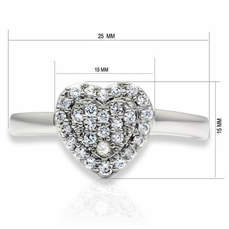Rhodium Brass Ring with AAA Grade CZ  in Clear
