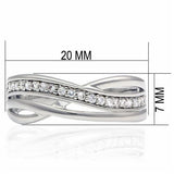Rhodium Brass Ring with AAA Grade CZ  in Clear