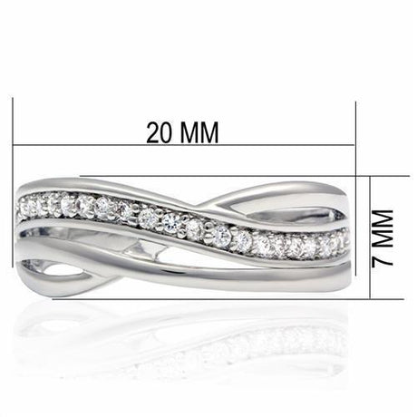 Rhodium Brass Ring with AAA Grade CZ  in Clear