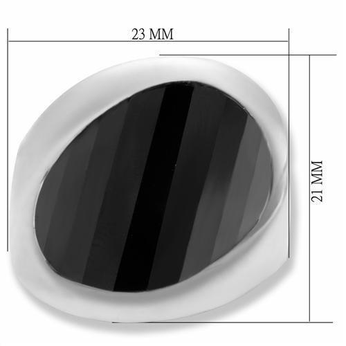Rhodium Brass Ring with AAA Grade CZ  in Jet