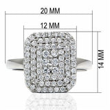 Rhodium Brass Ring with AAA Grade CZ  in Clear