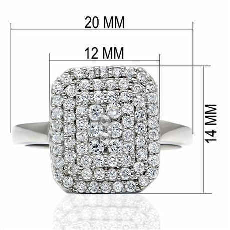 Rhodium Brass Ring with AAA Grade CZ  in Clear