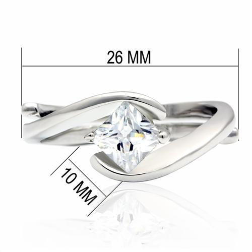 Rhodium Brass Ring with AAA Grade CZ  in Clear
