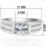 Rhodium Brass Ring with AAA Grade CZ  in Clear