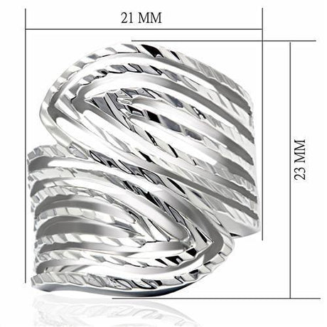 Rhodium Brass Ring with No Stone