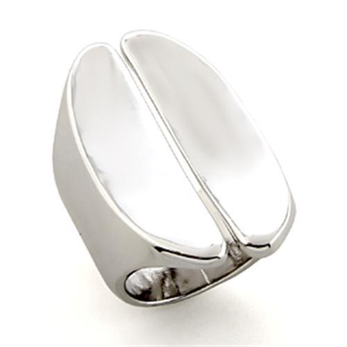 Rhodium White Metal Ring with No Stone