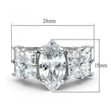 Rhodium Brass Ring with AAA Grade CZ  in Clear