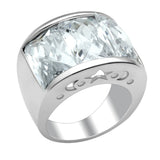 Rhodium Brass Ring with AAA Grade CZ  in Clear