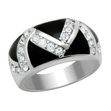 Rhodium Brass Ring with Top Grade Crystal  in Clear