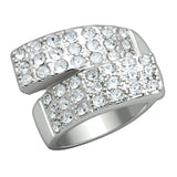Rhodium Brass Ring with Top Grade Crystal  in Clear