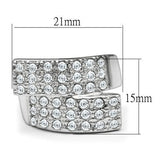 Rhodium Brass Ring with Top Grade Crystal  in Clear